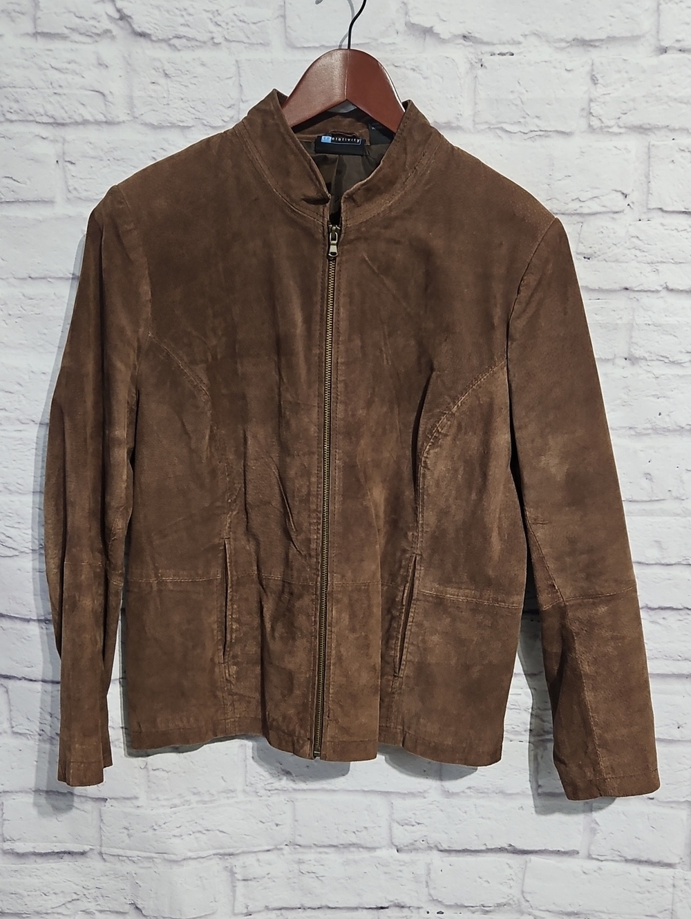 Relativity Brown Suede Zip-Front Women's Jacket